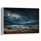 Framed canvas wall art showcasing a serene landscape with soft pastel colors, featuring a tranquil sky and lush hills, perfect for home decor aesthetics.