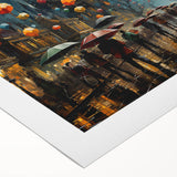 Landscape street design wall art collection on rolled canvas, showcasing vibrant colors and intricate details, ideal for home decor and artistic expression.