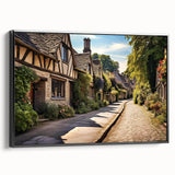 Framed canvas wall art featuring a modern city street landscape design, showcasing vibrant colors and intricate details, ideal for contemporary home decor.