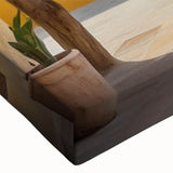 Close-up of a stretched canvas showcasing a vibrant landscape street design wall art piece, featuring rich colors and intricate details, perfect for modern home decor.