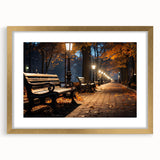 Framed wall art showcasing a vibrant landscape design in a gold frame with a mat, perfect for enhancing home decor and adding a touch of elegance.