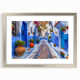 Framed wall art from the Landscapes Streets Design collection, showcasing a modern cityscape in silver tones, ideal for contemporary home decor.