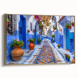 Framed wall art collection showcasing a vibrant city street landscape design, featuring gold accents and a sleek side view, perfect for modern home decor.