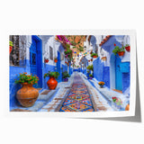 Rolled print showcasing a vibrant landscape street art design, featuring bold colors and intricate details, ideal for modern home decor. Packaged securely in a cardboard tube for safe delivery.