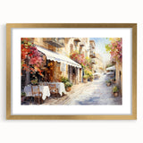 Elegant wall art collection featuring a gold-framed landscape design with a mat, showcasing intricate details and vibrant colors, perfect for modern home decor.