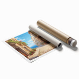 Rolled print of modern landscape street art design showcasing vibrant colors and intricate details, ideal for home decor and art enthusiasts, packaged securely.