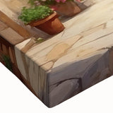 Close-up of a vibrant landscape street design wall art canvas featuring bold colors and intricate details, perfect for modern decor and artistic expression.