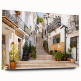 Acrylic wall art showcasing a vibrant urban landscape design, viewed from the side without pins, perfect for modern home decor and interior design enthusiasts.