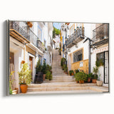 Framed canvas wall art showcasing a modern cityscape in silver tones, ideal for contemporary home decor. Perfect for enhancing living spaces with urban elegance.