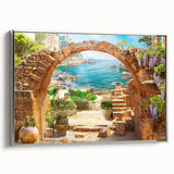 Framed canvas wall art showcasing a modern landscape design in silver tones, adding elegance to any space, ideal for home or office decor.
