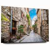 Side view of a modern acrylic wall art piece featuring vibrant landscapes and street designs, showcasing vivid colors and intricate details, ideal for contemporary decor.