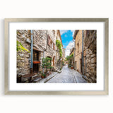 Framed wall art collection showcasing a modern landscape design with a silver mat, ideal for enhancing home decor. Perfect for contemporary interiors.