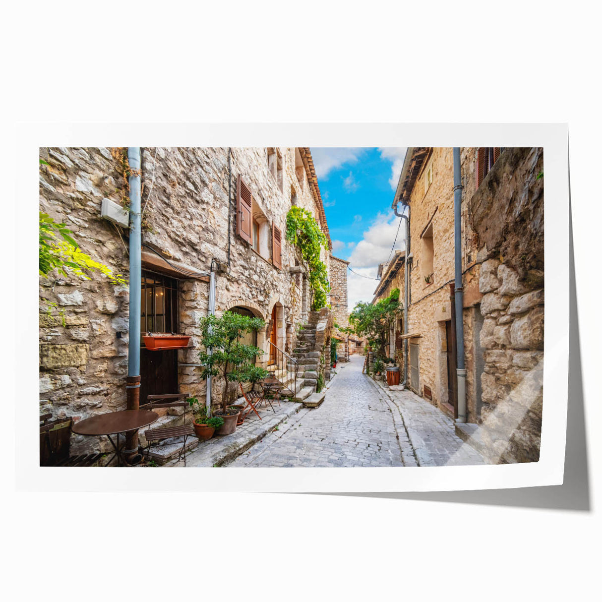 Colorful rolled wall art print showcasing a vibrant abstract landscape design, perfect for modern decor. This art piece adds a stylish touch to any room setting.