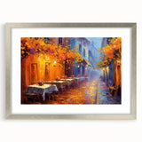 Framed wall art collection featuring a silver mat with a modern landscape design, showcasing vibrant colors and intricate details, perfect for home decor.