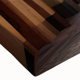 Close-up of a stretched canvas wall art piece showcasing a vibrant urban landscape design with rich colors and intricate details, perfect for modern home decor.