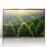 Framed acrylic wall art featuring a stunning landscape design with trees, highlighted by gold accents, perfect for enhancing home decor and creating a serene atmosphere.