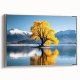 Framed canvas wall art showcasing a serene landscape with trees, designed in elegant silver, perfect for enhancing modern home decor settings.