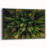 Framed canvas wall art showcasing a modern landscape design with trees, featuring a sleek black frame and elegant side view, perfect for contemporary decor.