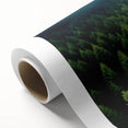 Vibrant rolled canvas wall art showcasing a stunning landscape design featuring lush green trees and a serene sky, ideal for enhancing home decor and aesthetics.