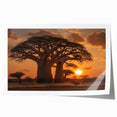 Colorful landscape wall art print showcasing vibrant trees in an abstract design, rolled and ready for framing, ideal for enhancing home decor aesthetics.