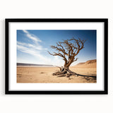 Framed wall art collection featuring a serene landscape with trees, presented in a stylish black frame and mat, perfect for modern home decor and nature enthusiasts.
