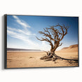 Framed canvas wall art featuring a serene landscape with lush green trees and a tranquil atmosphere, designed for elegant home decor in a modern setting.
