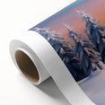Rolled canvas artwork showcasing a serene landscape of trees with vibrant greens and earthy tones, elegantly designed for home decor accents and wall art collections.