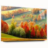 Acrylic wall art design showcasing a vibrant landscape with trees, displayed from a side view, perfect for modern home decor. Ideal for nature enthusiasts and art collectors.
