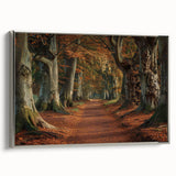 Framed wall art showcasing a serene landscape with trees, designed in soft colors and a silver frame, adding a touch of elegance to any decor.