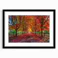 Black-framed wall art collection showcasing serene landscape trees design, featuring a mat for added elegance, perfect for enhancing home decor.