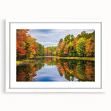 Framed landscape wall art featuring a serene tree design, displayed in a white mat and frame, perfect for enhancing home decor and creating a tranquil atmosphere.