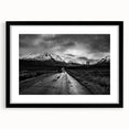 Framed wall art collection showcasing a serene valley landscape design with a black mat and frame, perfect for enhancing home decor and creating a tranquil ambiance.
