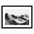 Black-framed wall art featuring a serene landscape design of a valley, showcasing lush greenery and soft hills, ideal for enhancing home decor and creating a calming atmosphere.