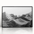 Framed acrylic wall art featuring a serene valley landscape, with rich greens and blues, presented in a sleek black frame, perfect for modern home decor.