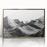 Framed wall art showcasing a serene valley landscape design with gold accents, perfect for adding elegance to home decor. The acrylic finish enhances visual depth, making it a stunning focal point for any room.