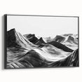 Framed canvas wall art showcasing a serene valley landscape design, featuring rich greens and blues, beautifully presented in a sleek black frame for modern decor.
