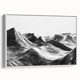 Framed canvas wall art featuring a serene valley landscape design with vibrant colors, displayed from a side view against a white background, ideal for home decor.