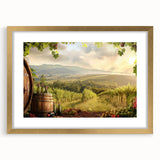 Framed wall art collection showcasing a tranquil valley landscape design with a gold mat and frame, ideal for enhancing home decor and creating a serene atmosphere.