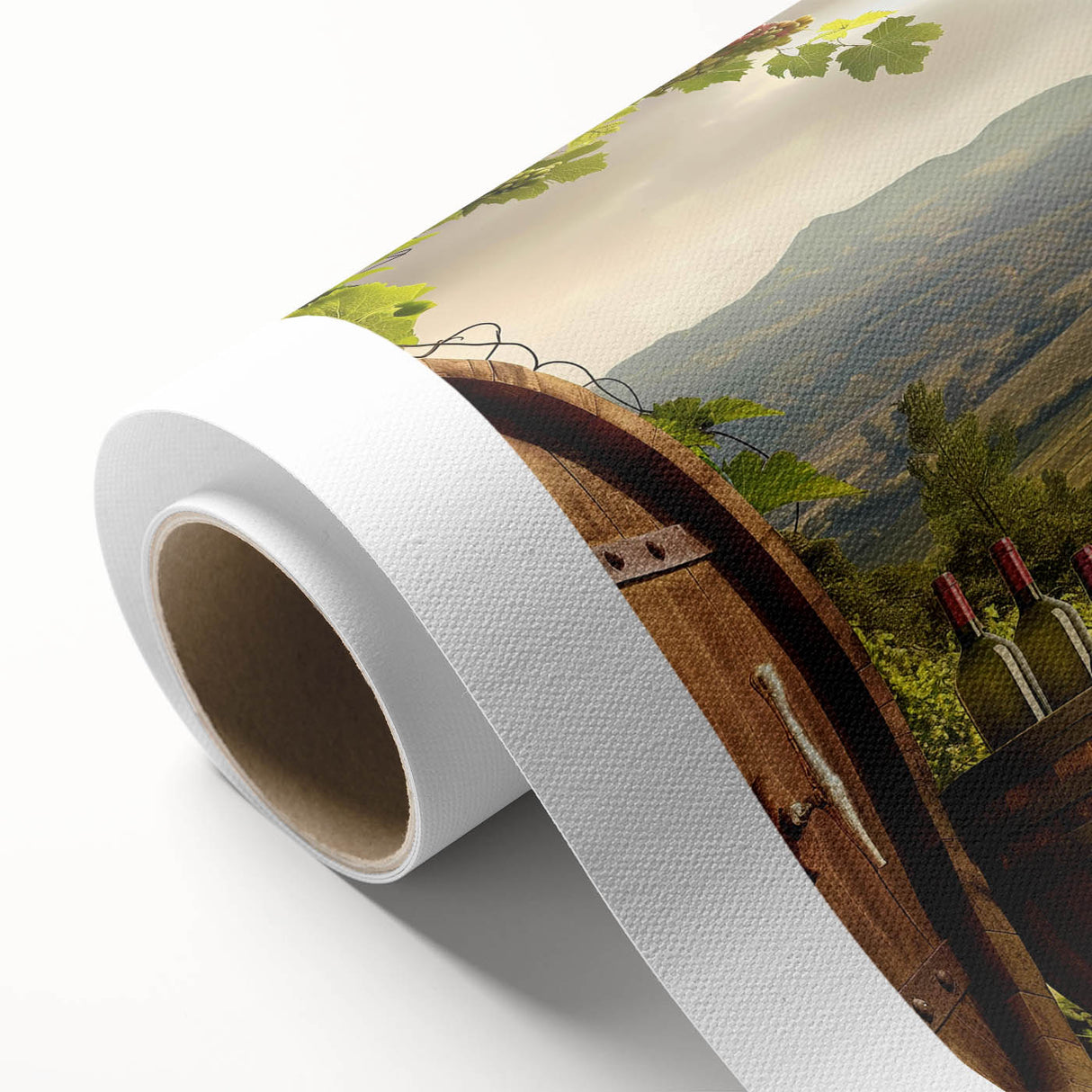 Stunning rolled canvas showcasing a vibrant abstract landscape design with rich colors, perfect for modern home decor, packaged securely in a protective tube.