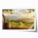 Stunning landscape wall art print showcasing a vibrant valley scene with rolling hills and lush greenery, rolled and ready for framing or display.