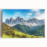 Stretched canvas wall art featuring a serene valley landscape design with vibrant colors, ideal for enhancing home decor and creating a calming atmosphere.