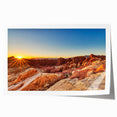 Vibrant rolled print of a serene valley landscape design, showcasing lush greenery and rolling hills, ideal for home decor, packaged securely in a cardboard tube.