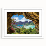 Framed wall art collection showcasing a serene village landscape design with a white mat, ideal for home decor, enhancing interiors with tranquility and elegance.