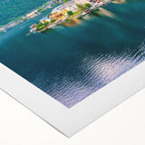 Rolled canvas showcasing a vibrant, abstract landscape design with earthy tones, ideal for modern home decor, elegantly packaged for easy display and protection.