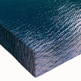 Close-up of a vibrant, stretched canvas wall art showcasing a serene landscape village design, featuring lush greenery and tranquil blue skies, perfect for home decor.