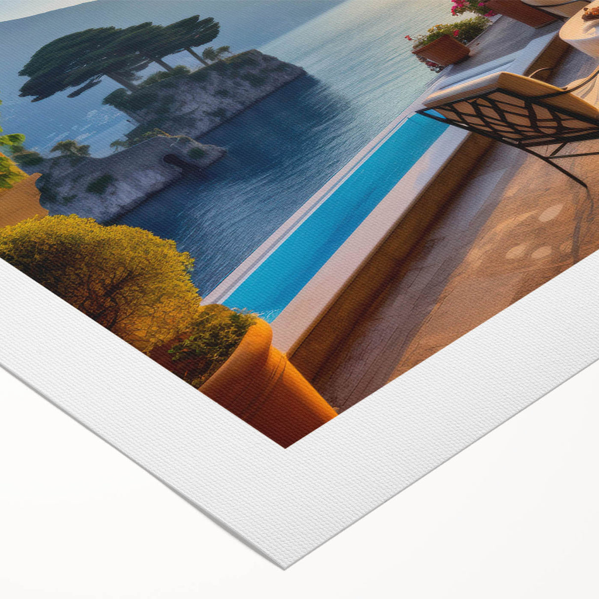Rolled canvas depicting a serene village landscape with vibrant colors and intricate details, perfect for home decor or art enthusiasts. Features a smooth texture and is securely rolled for easy framing.