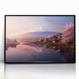 Framed acrylic wall art showcasing a vibrant landscape village scene with rich colors, ideal for home decor or office aesthetics. Perfect blend of modern design and artistic expression.