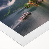 Rolled canvas art showcasing a vibrant landscape village design, featuring lush greenery and rustic houses, ideal for home decor or art enthusiasts.