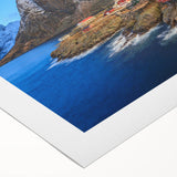 Rolled canvas wall art showcasing a vibrant landscape village scene, featuring lush greenery and quaint houses, designed for home decor enthusiasts.