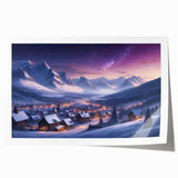 Rolled print showcasing a vibrant landscape village design, featuring colorful houses and lush greenery, perfect for home decor. Packaged securely in a protective tube for safe delivery.